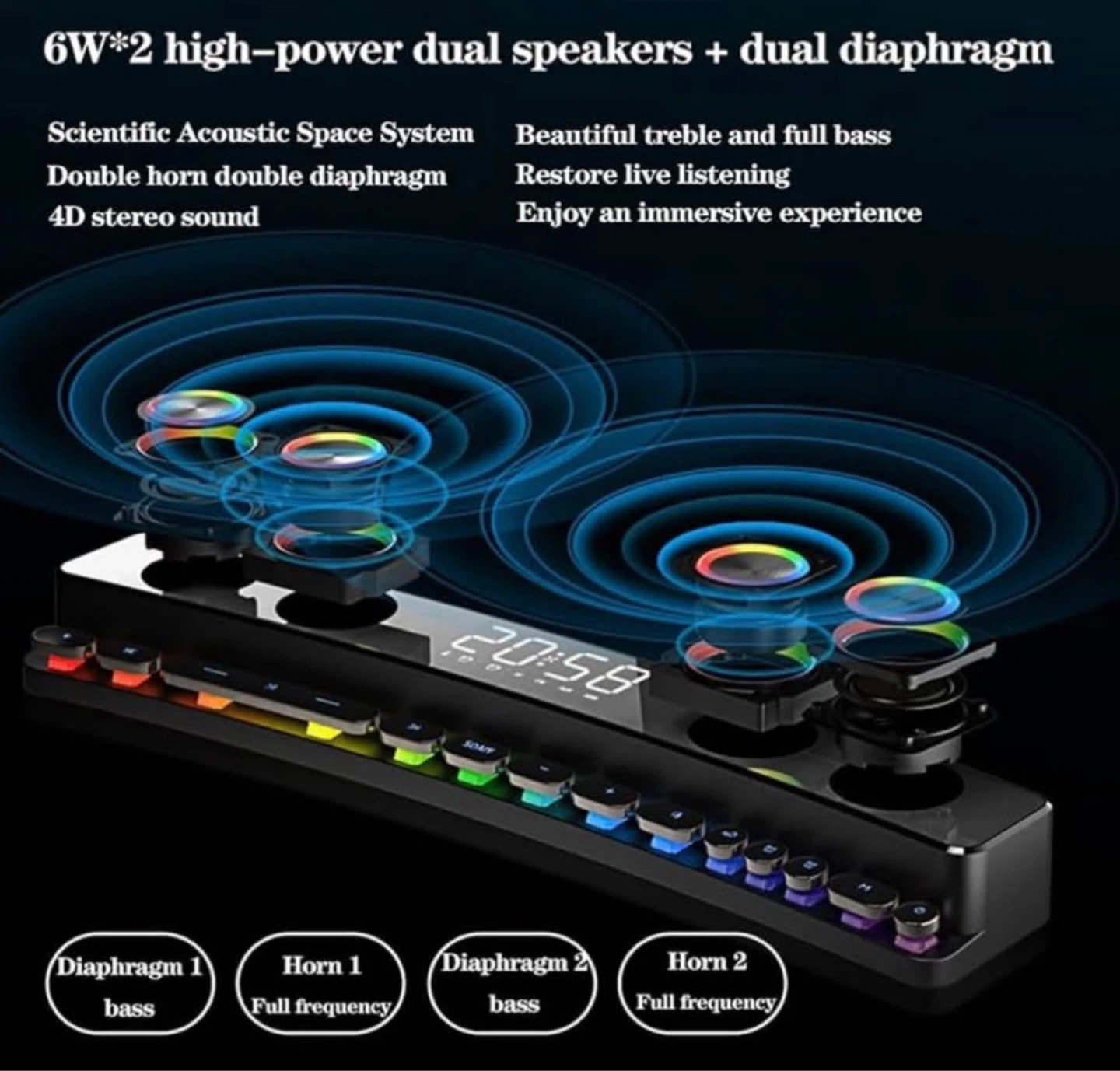 New soaiy/SH39 Bluetooth Speaker / Game Subwoofer / Sound Bar - photo 3