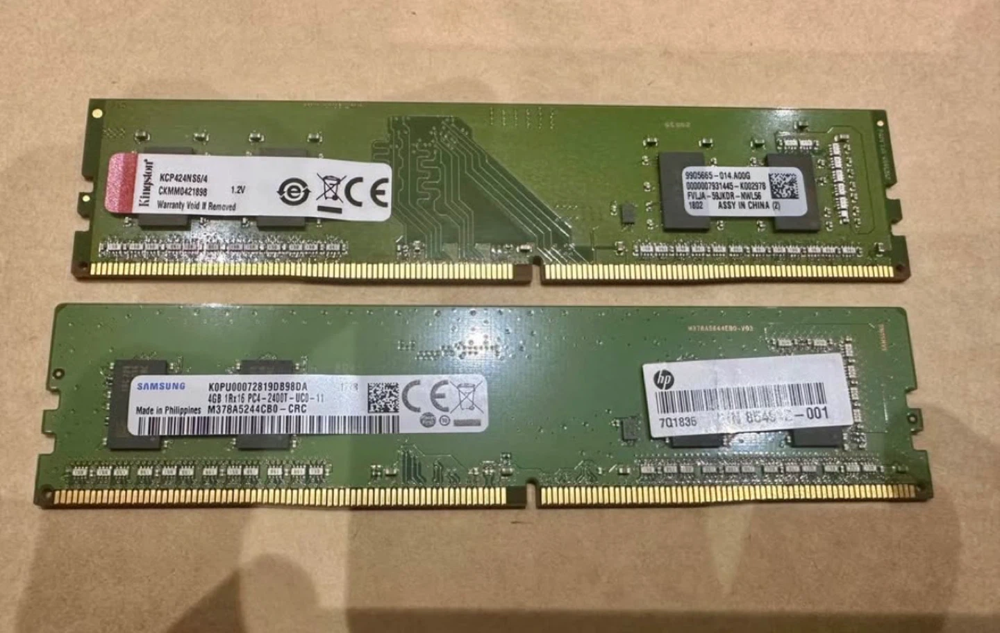New Samsung 4GB Memory RAM +  Kingston 4GB RAM - Deskop