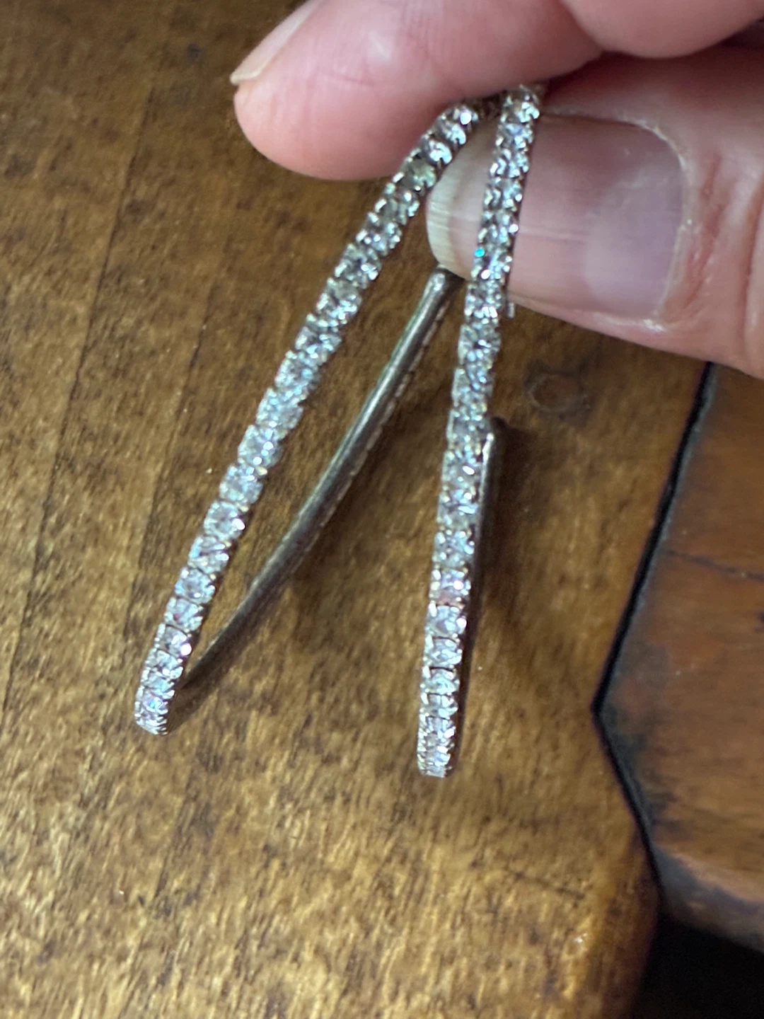 $6 costume jewelry lot silver snake chain necklace hoop earrings - photo 2