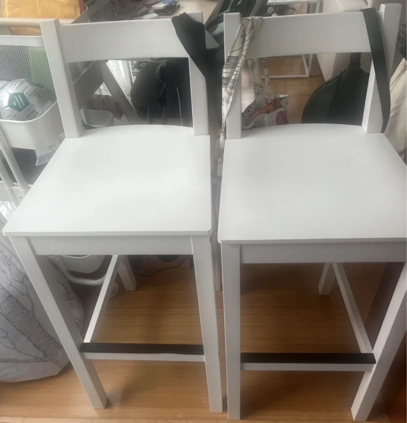 A set of IKEA White Bar Stools - photo 3