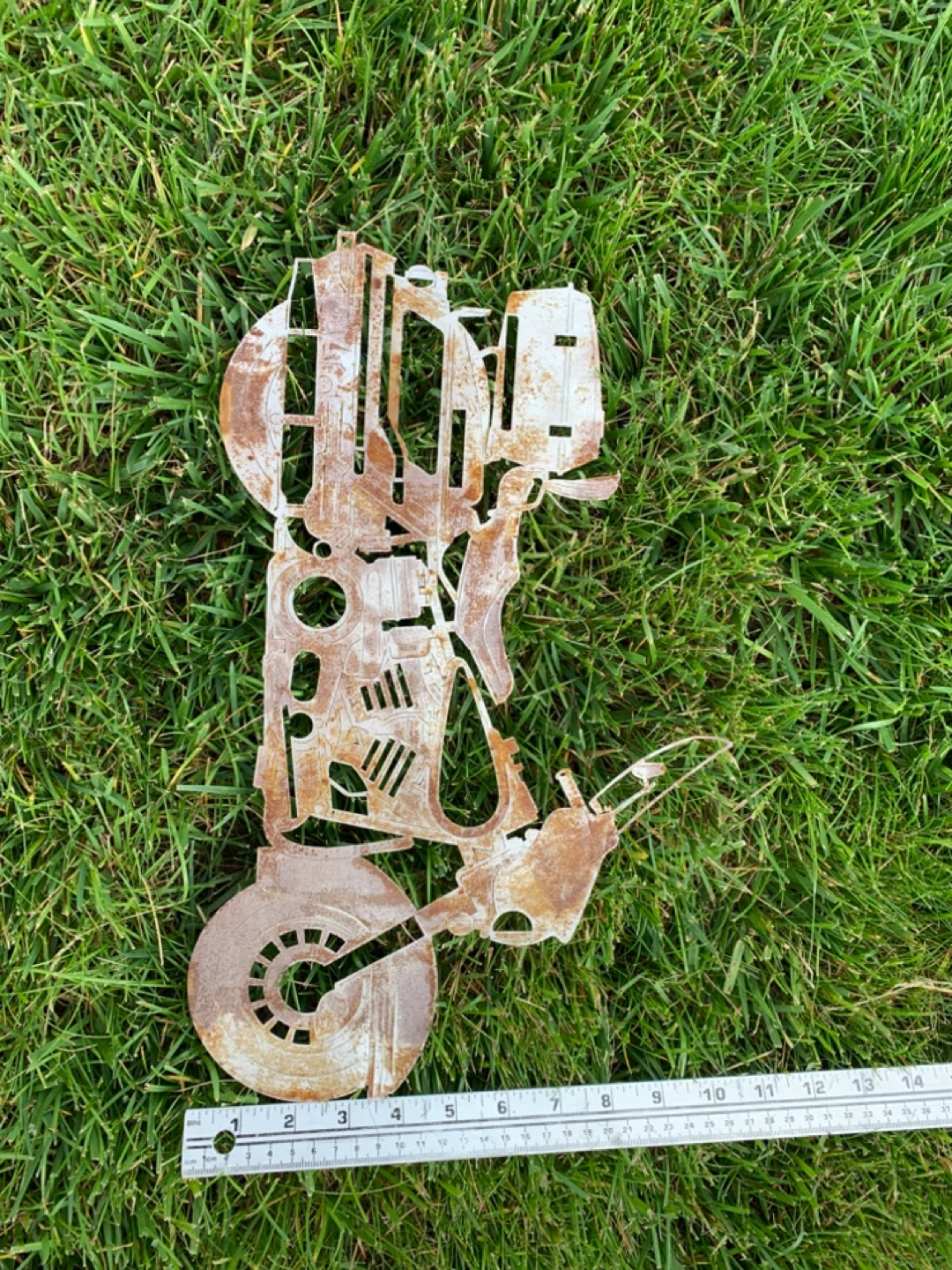 Metal Motorcycle Art Sculpture