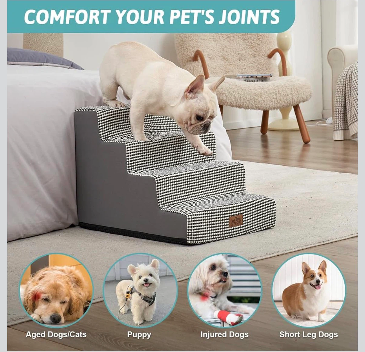 4-Step Pet Stairs for Dogs and Cats - photo 5