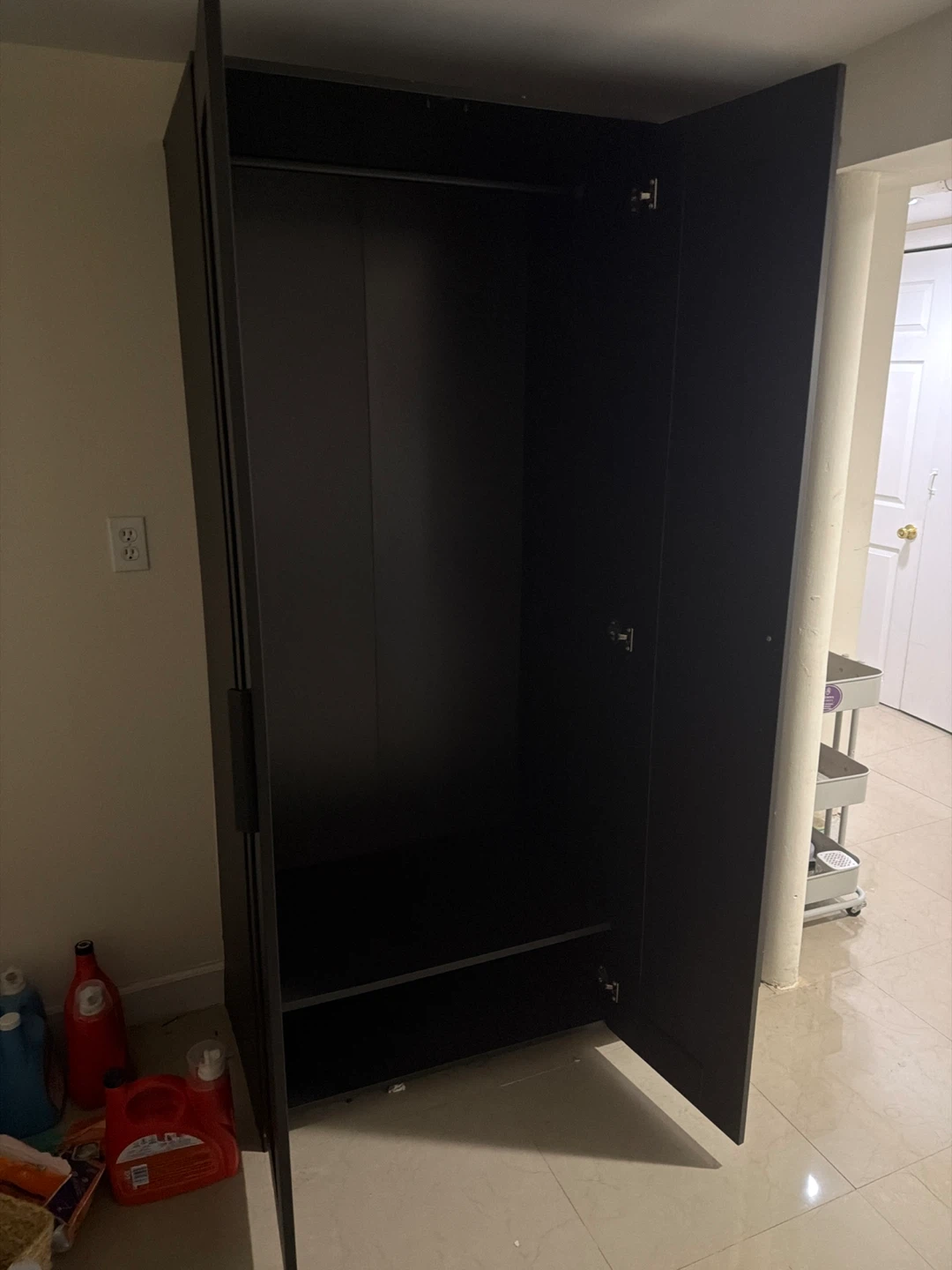 Black Wardrobe with Mirror - photo 3
