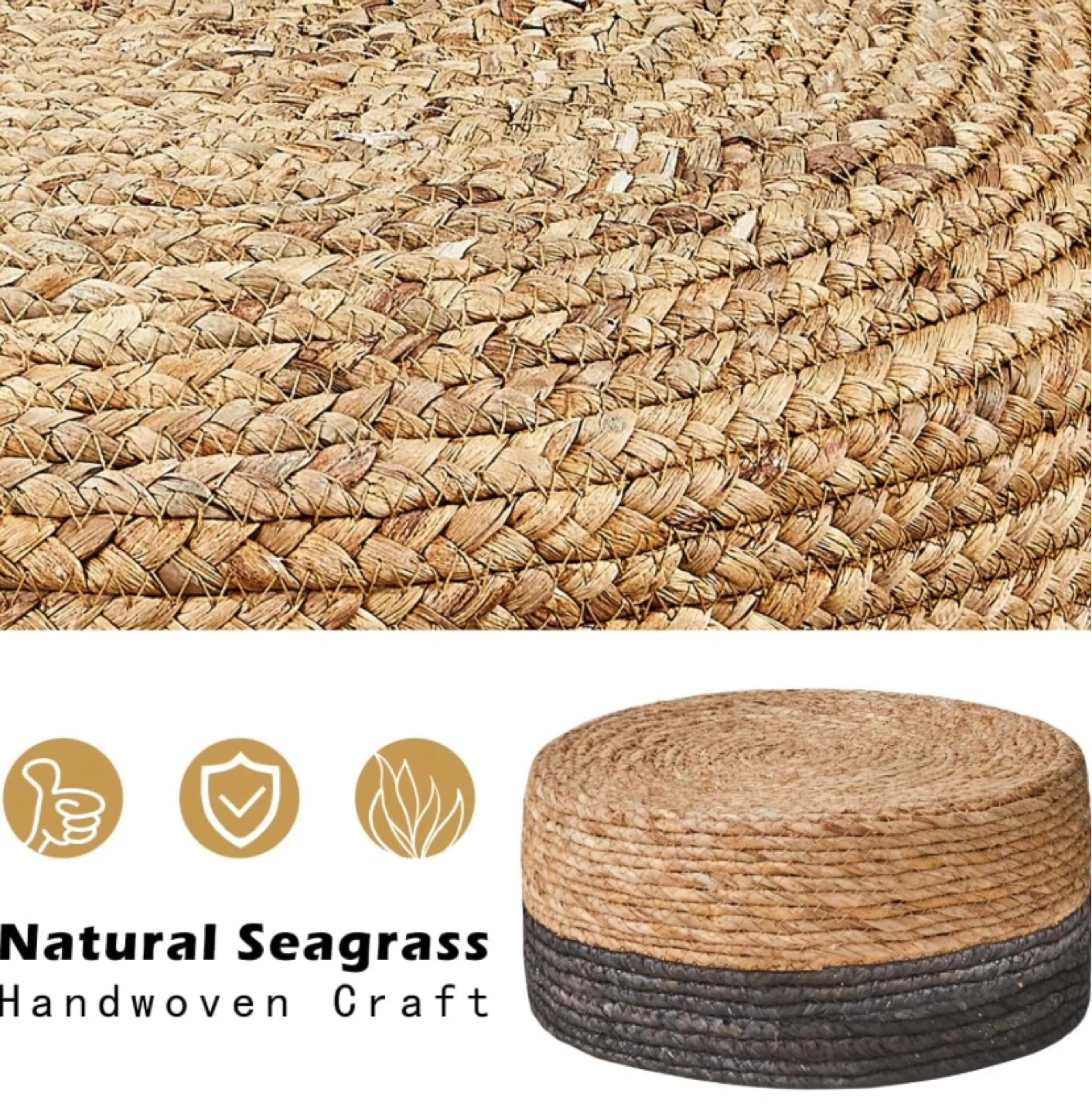 New Sea Grass Ottoman Footstool - photo 3