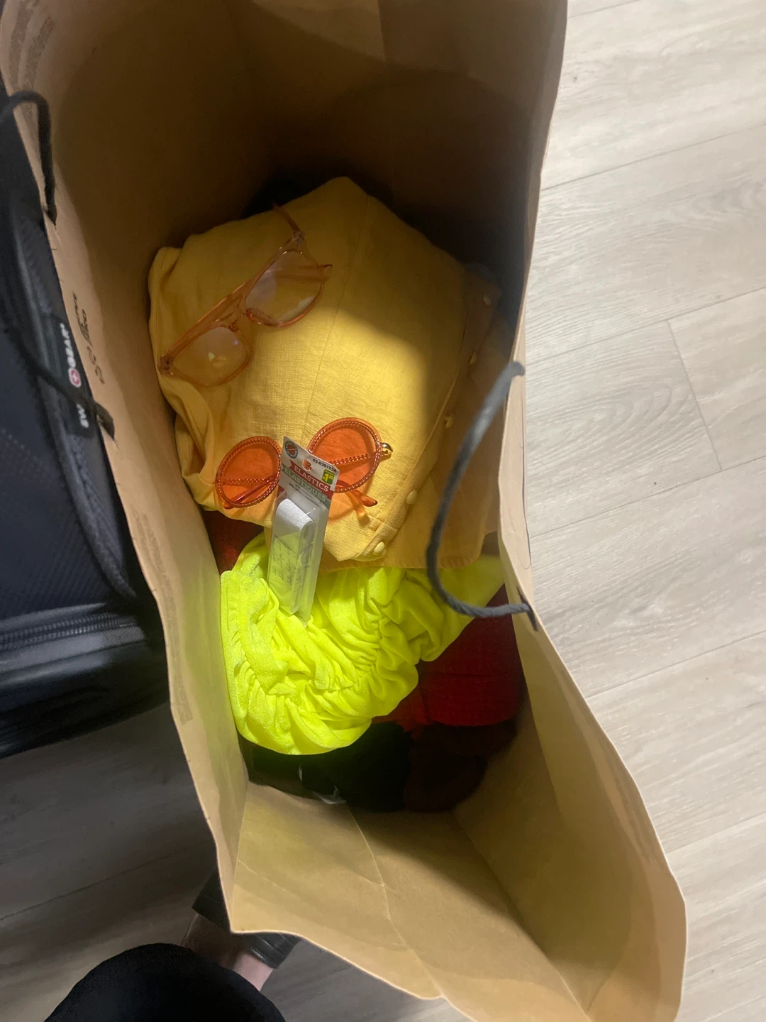 A bag full of clothes and other things