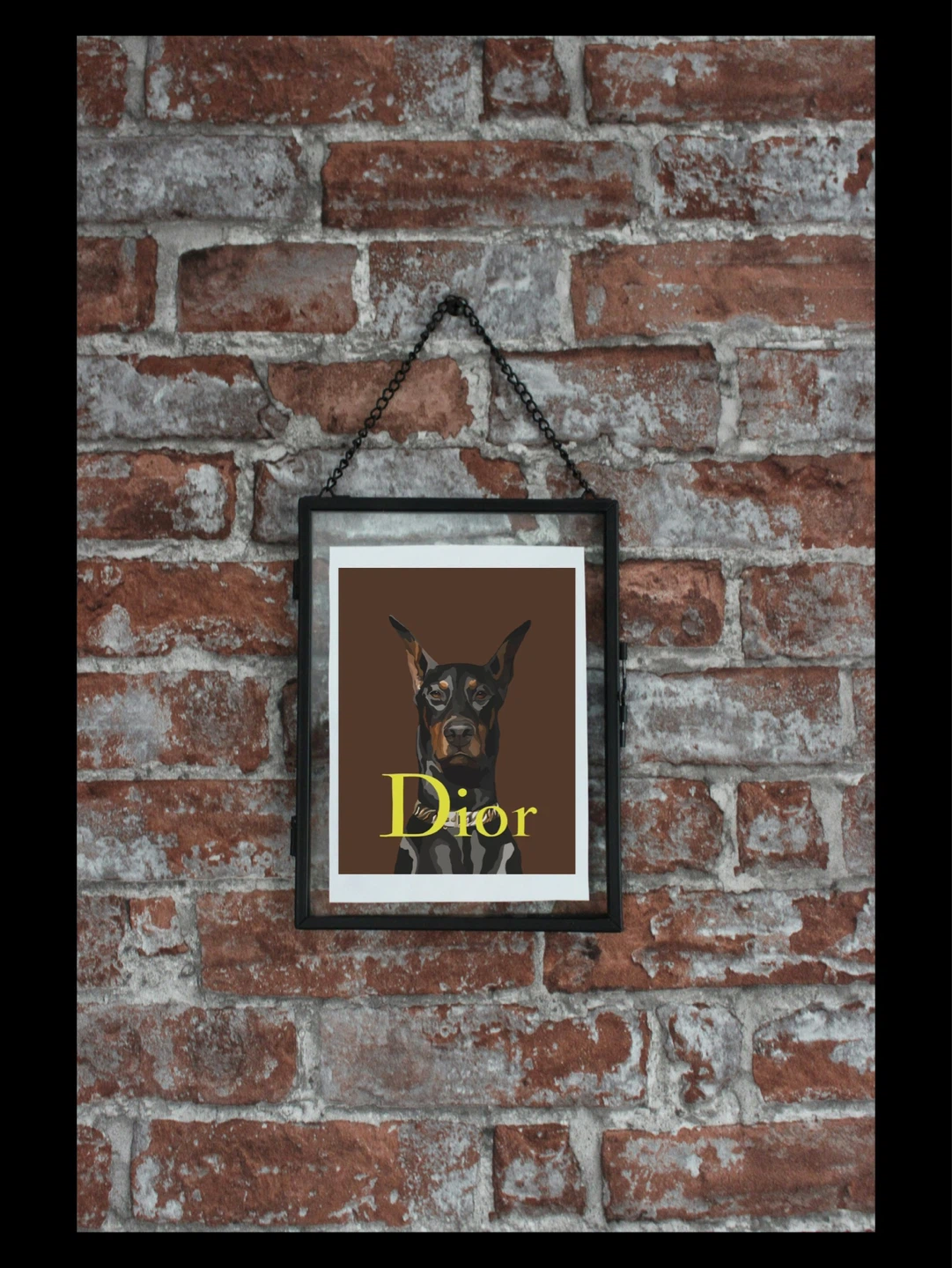 Dior Doberman Art Print
