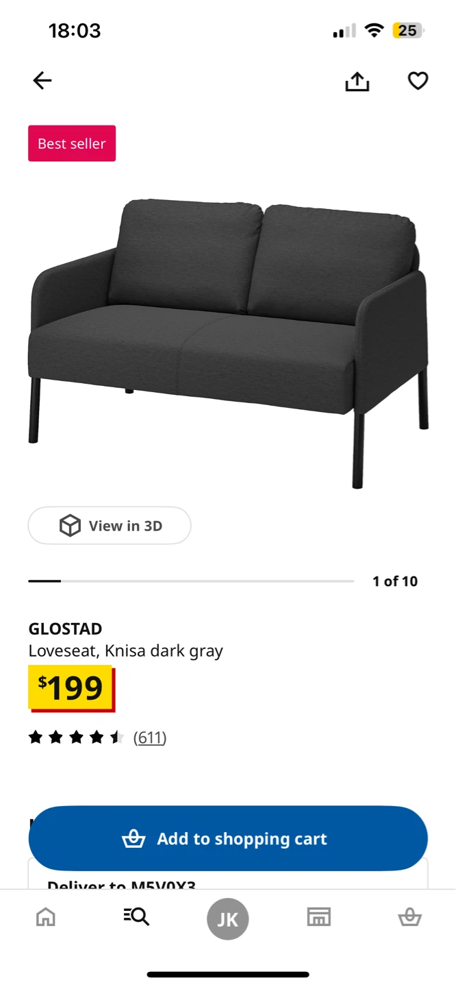 IKEA GLOSTAD Sofa - photo 4