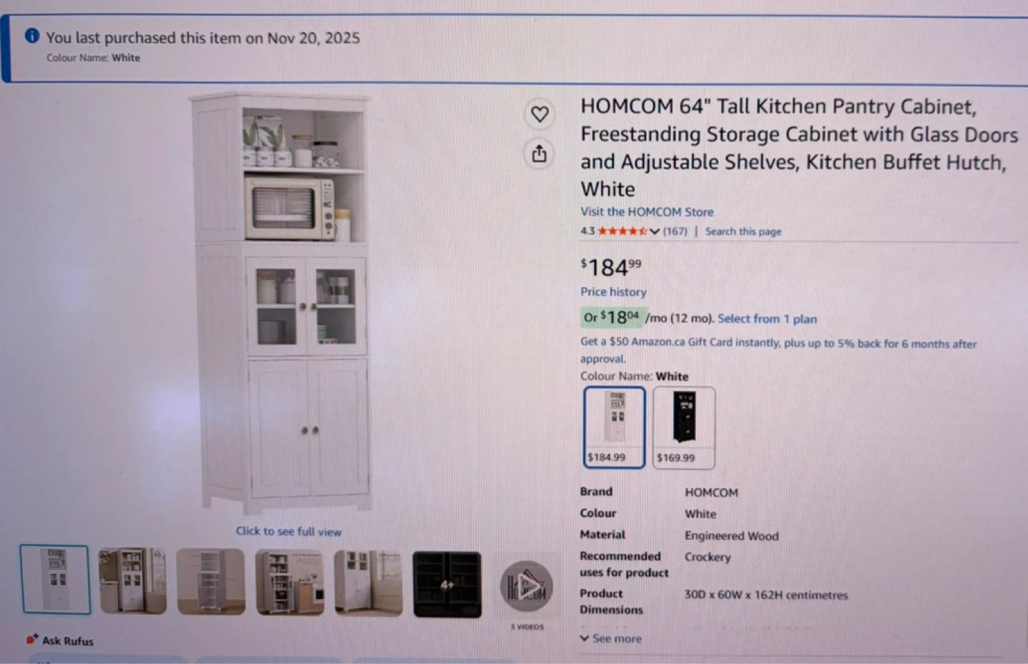 Homcom kitchen cabinet - photo 2