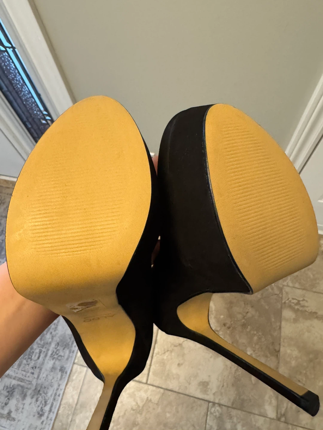 ALDO Black Suede Platform Heels - photo 4