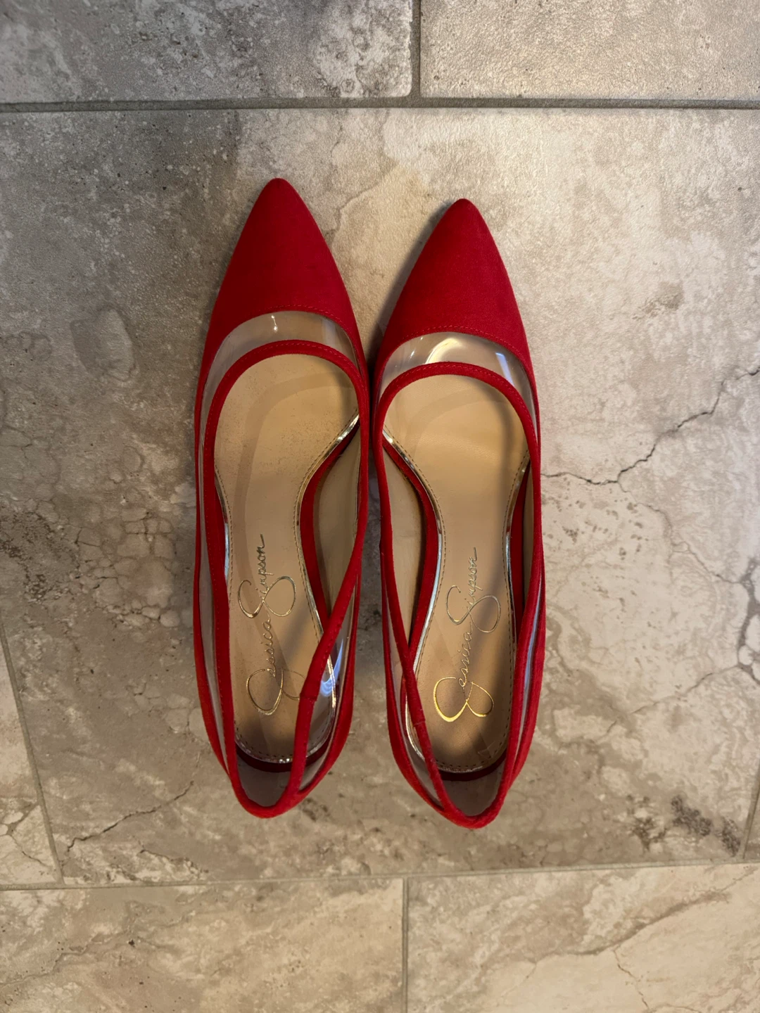 Jessica Simpson Red Suede Heels - Size 8.5