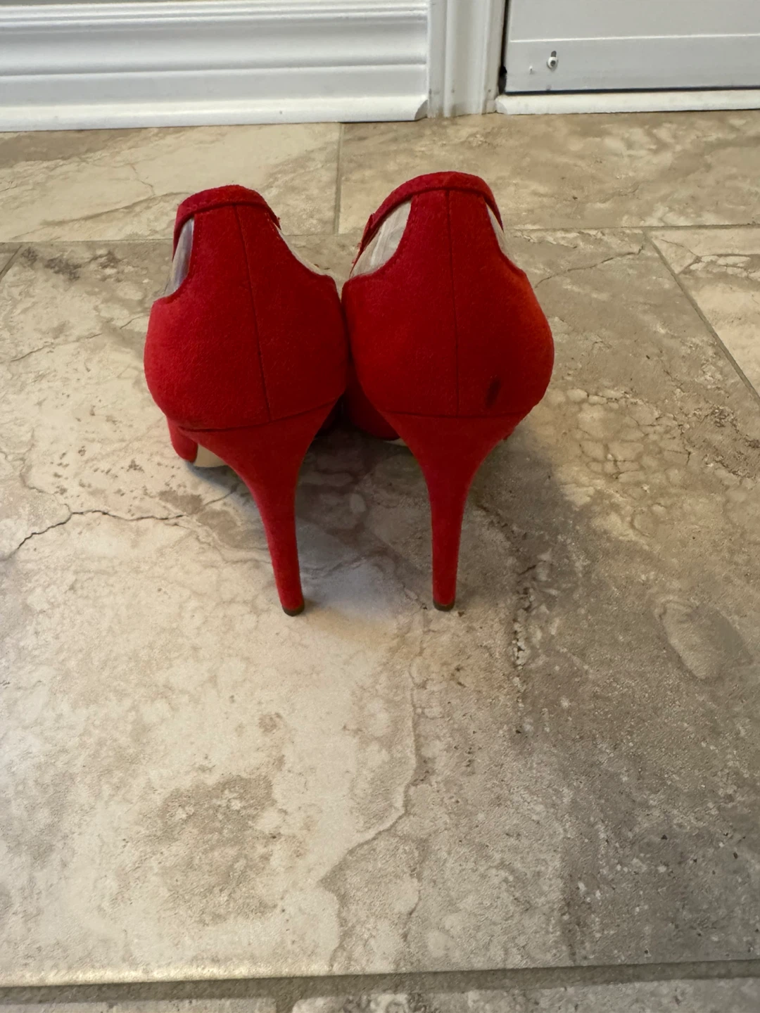 Jessica Simpson Red Suede Heels - Size 8.5 - photo 2