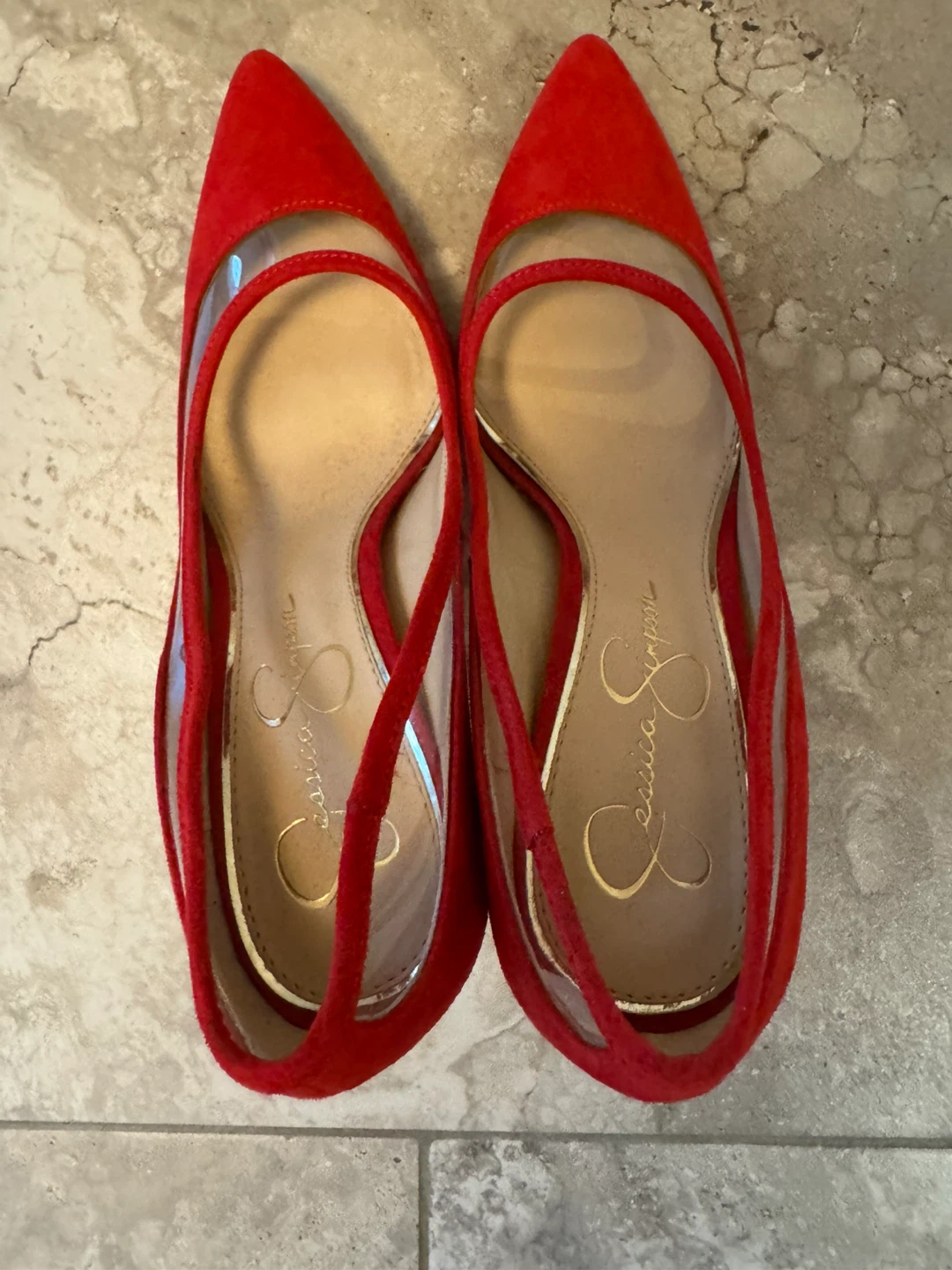 Jessica Simpson Red Suede Heels - Size 8.5 - photo 3