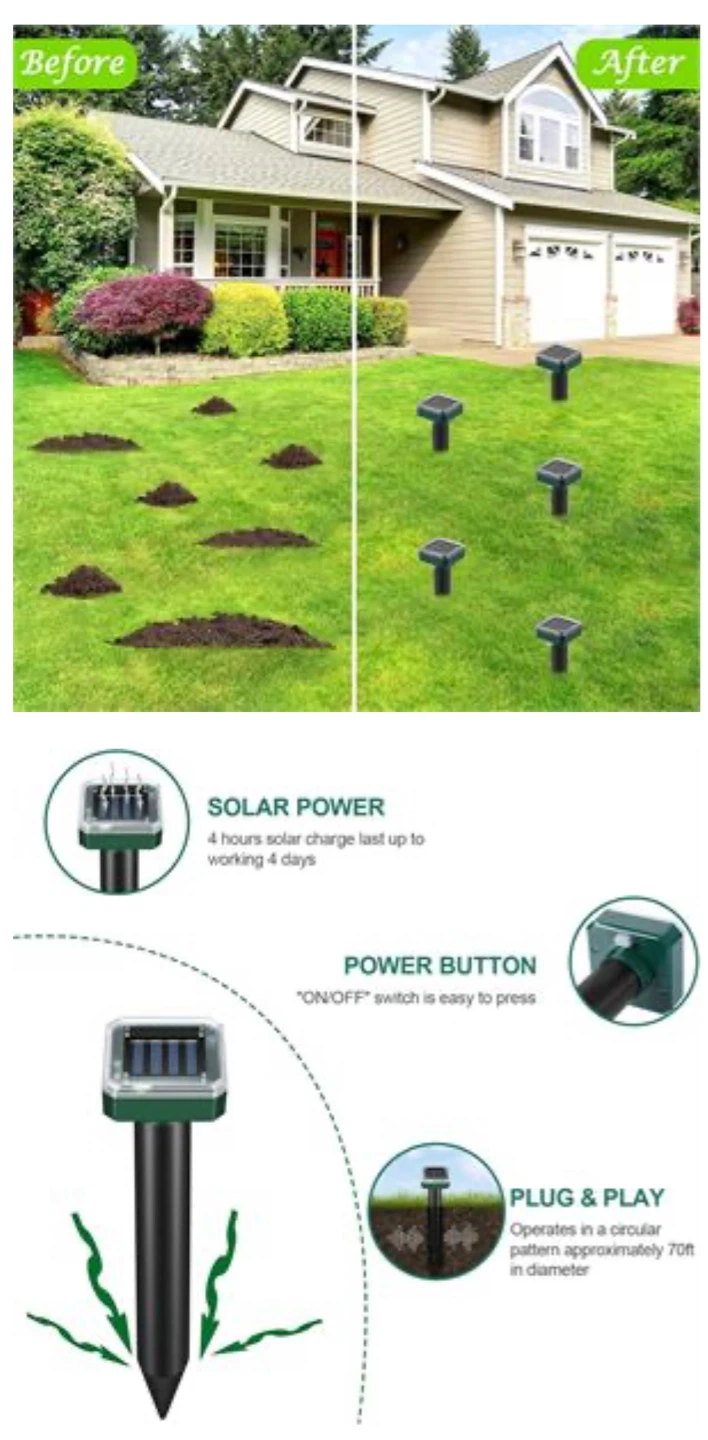 Solar Powered Mole Repellent-8 in box - photo 2