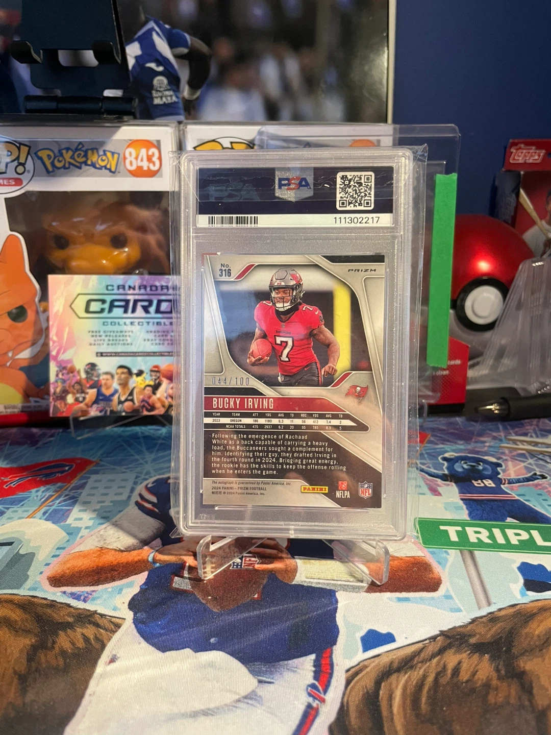 2024 Prizm Bucky Irving Autograph-Choice /100 RC Card - photo 2