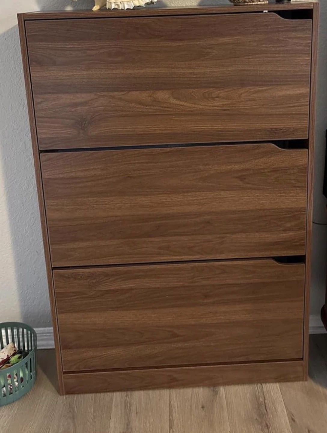 3-Tier Wooden Shoe Cabinet - Walnut Finish - photo 4