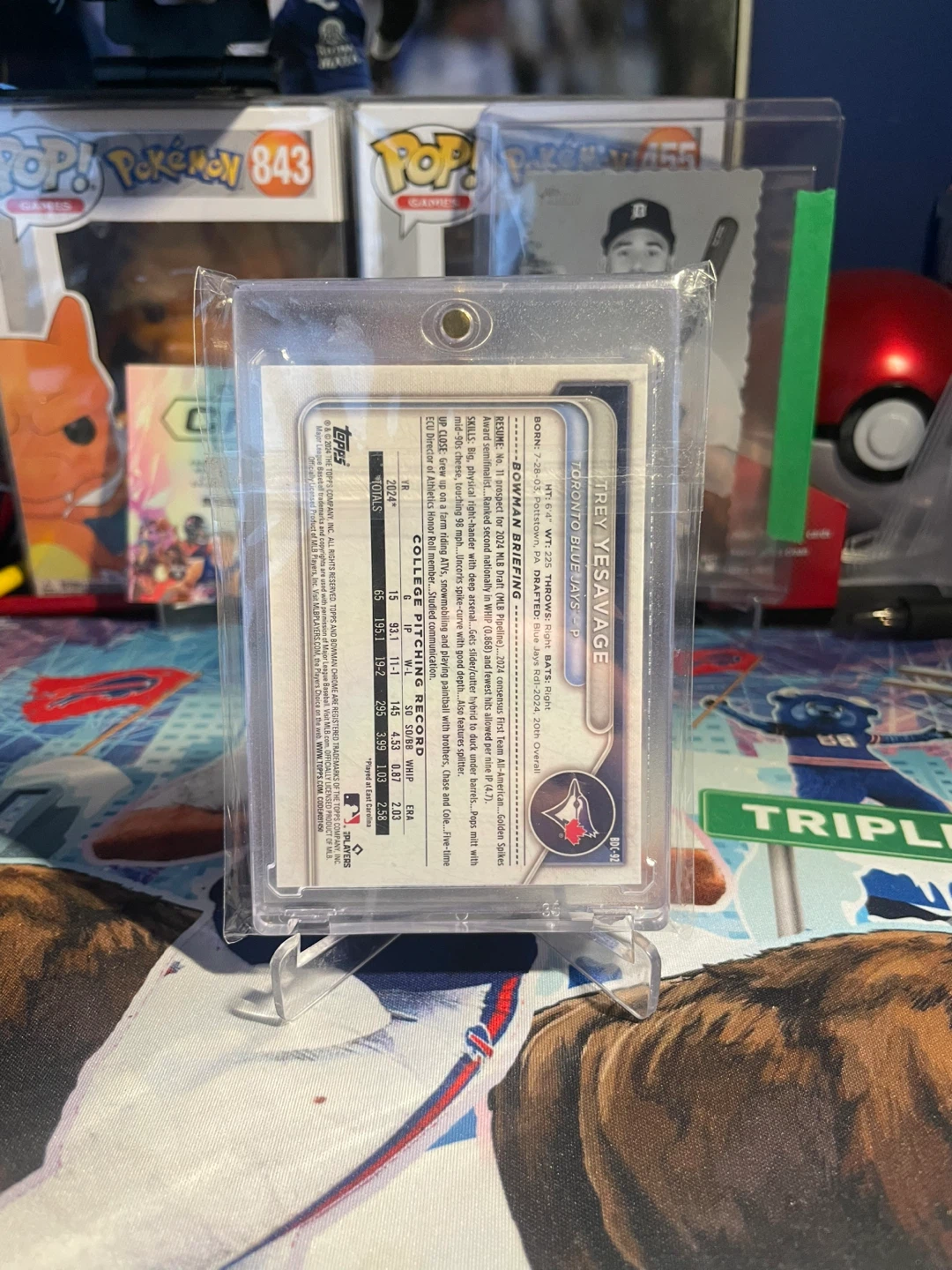 Trey Yesavage 1st Bowman Chrome /100 metallic blue jays - photo 2