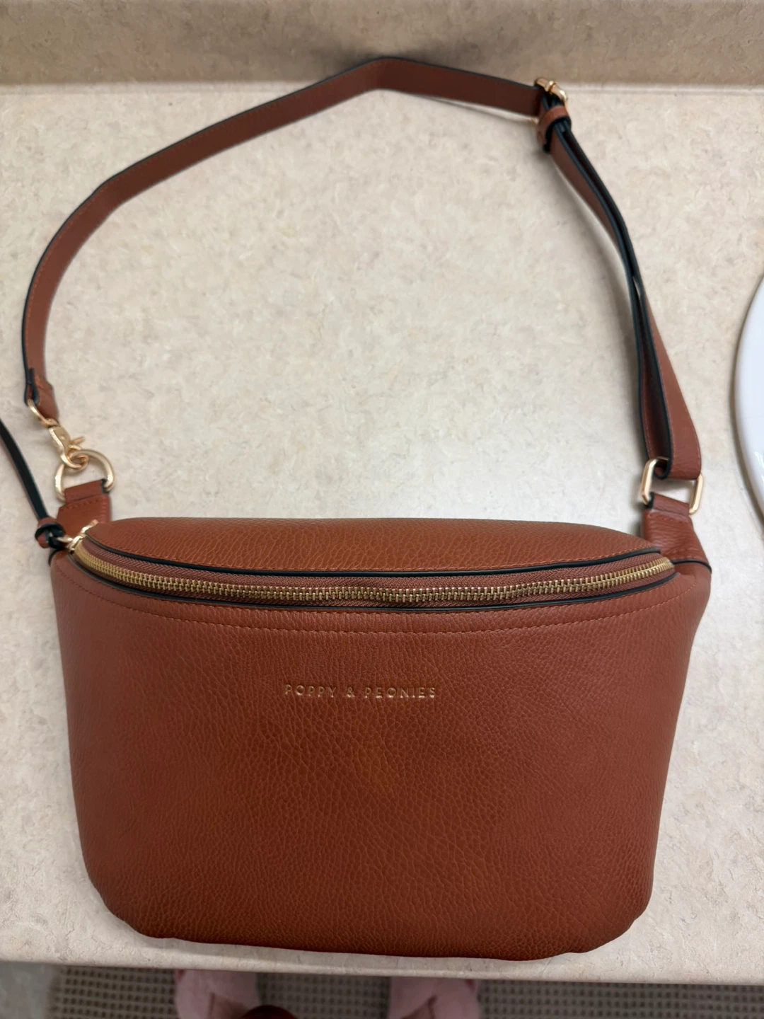 Poppy & Peonies Brown Faux Leather Fanny Pack/Crossbody Bag - photo 3