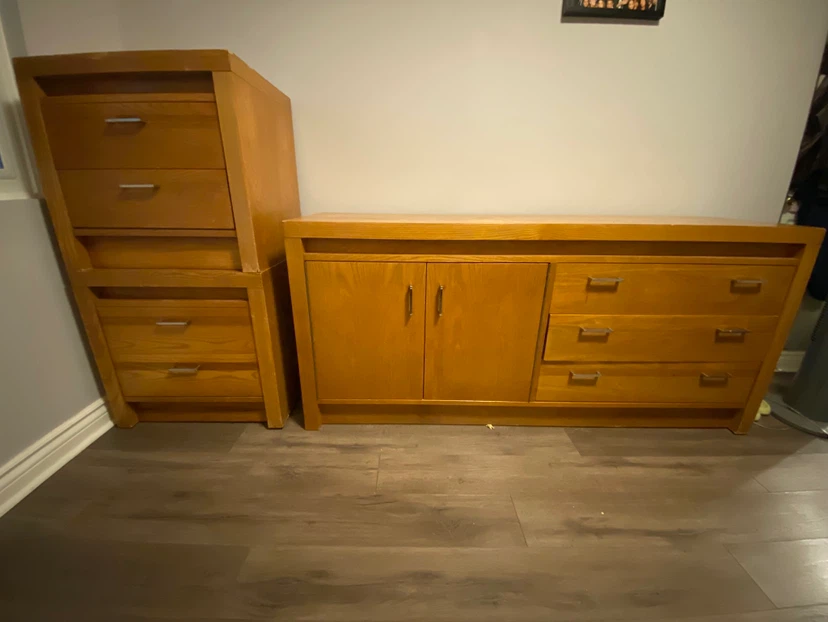 Hard wood Dresser and Chest of Drawers Set