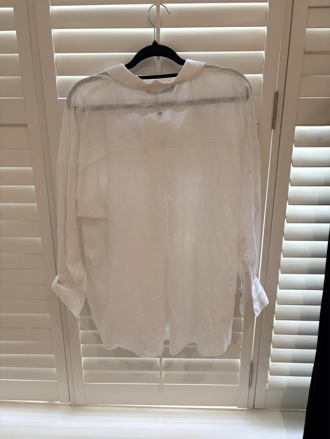 NWT Zara White 100 % Linen Shirt - Size L - photo 3