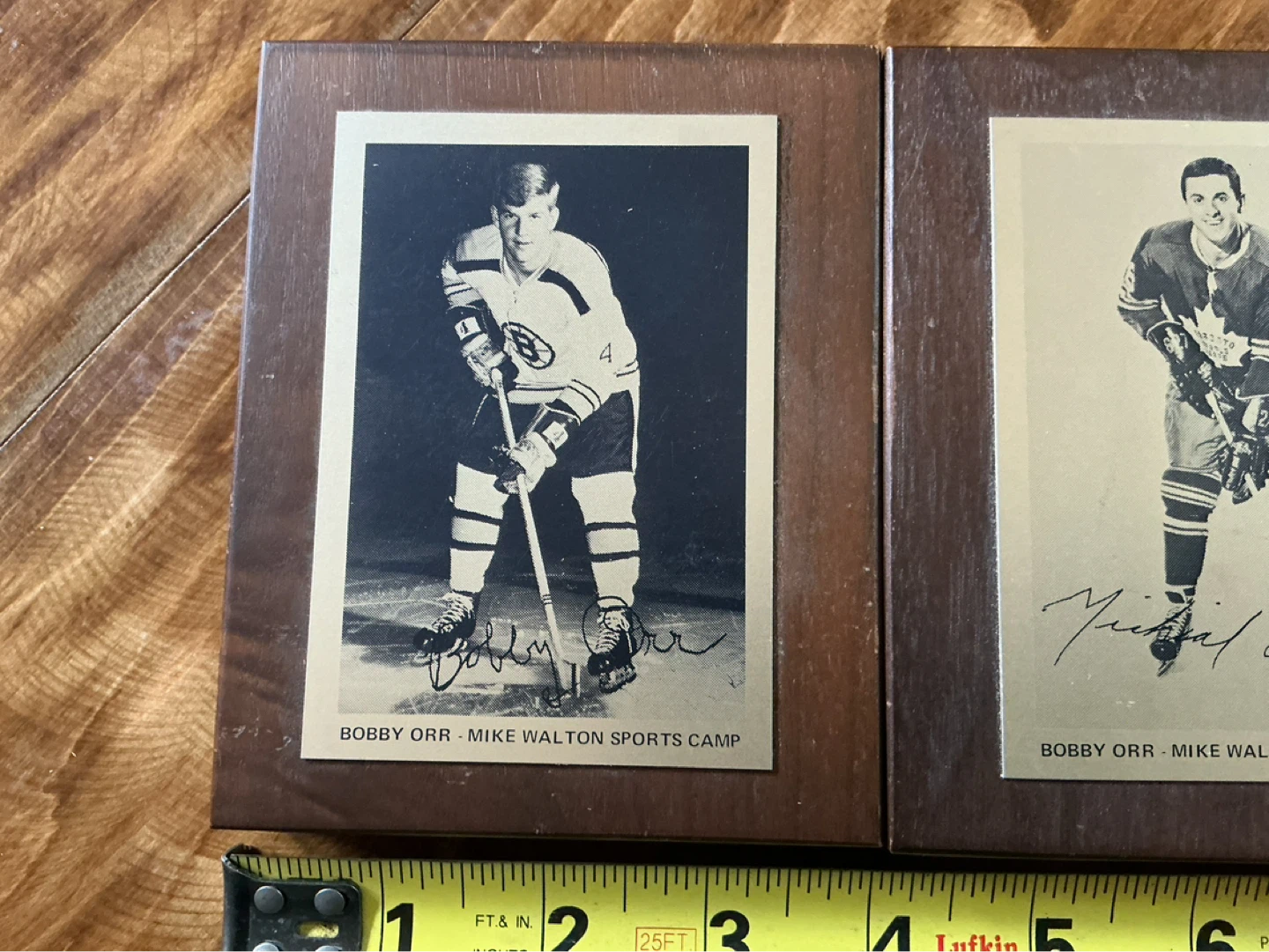 Rare 1969 ORR WALTON Sports Hockey Camp Autographed Plaques - photo 2