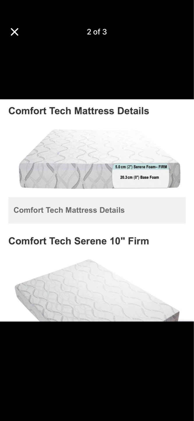 Queen Comfort Tech Serene 10” Firm Mattress – Like New - photo 4
