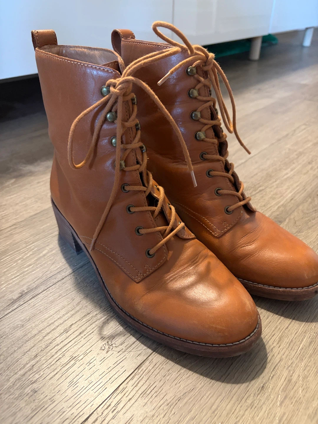 Madewell Leather Lace-Up Ankle Boots