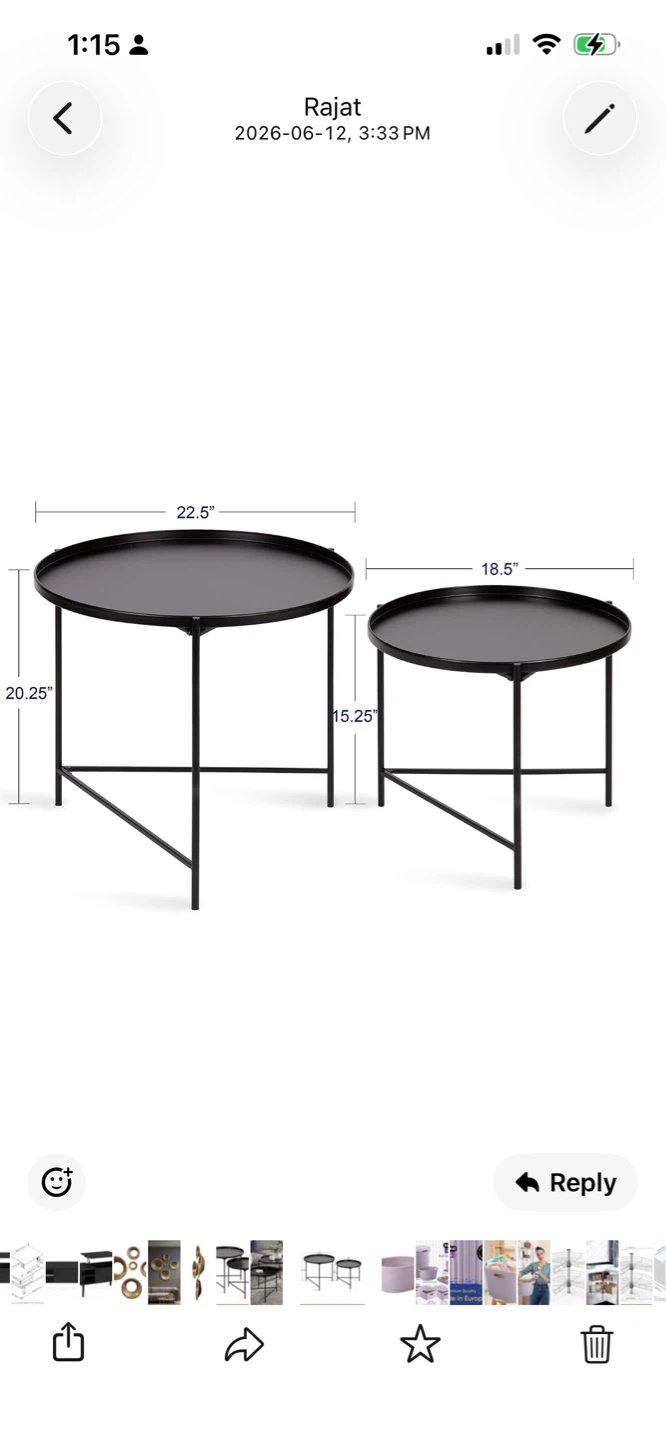 New Black Nesting Side Tables - photo 3
