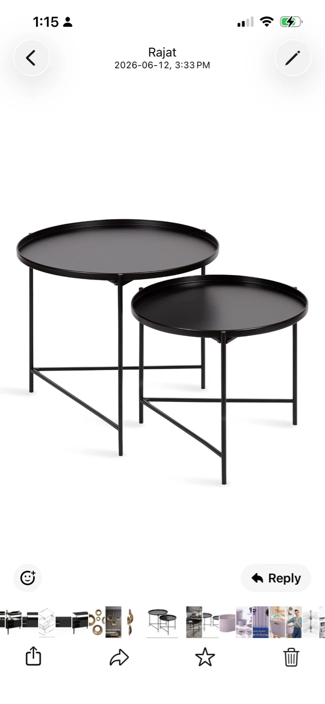 New Black Nesting Side Tables