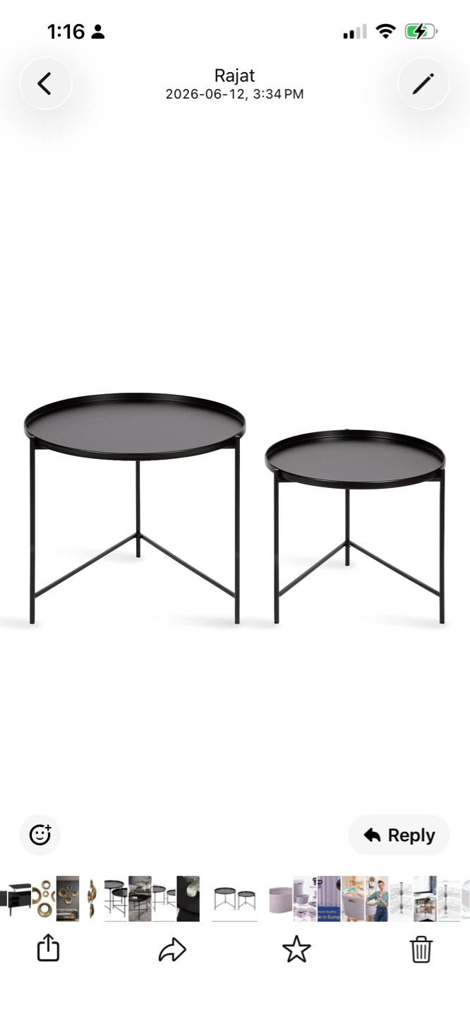New Black Nesting Side Tables - photo 4