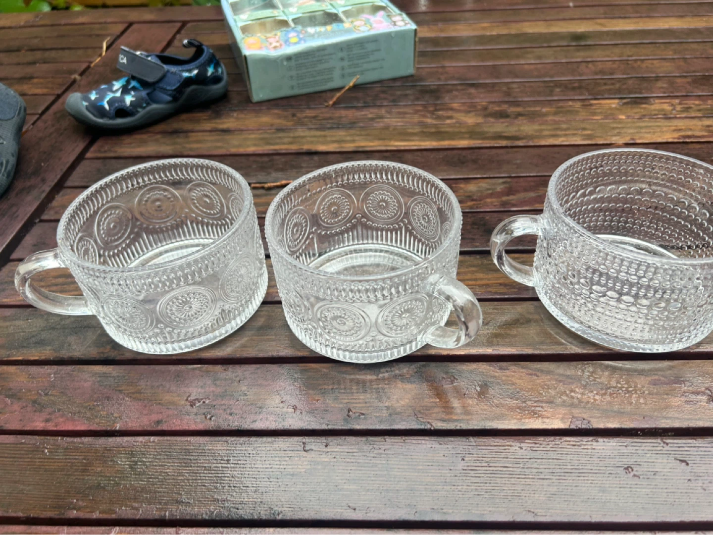 Set of 3 Clear Glass Dessert Cups