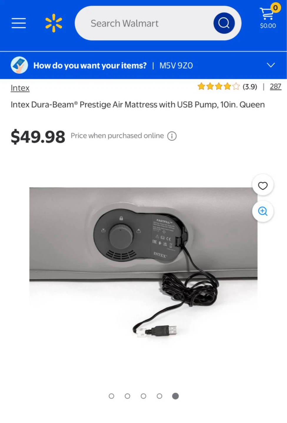 Intex Dura-Beam Queen Air Mattress with USB Pump - photo 5