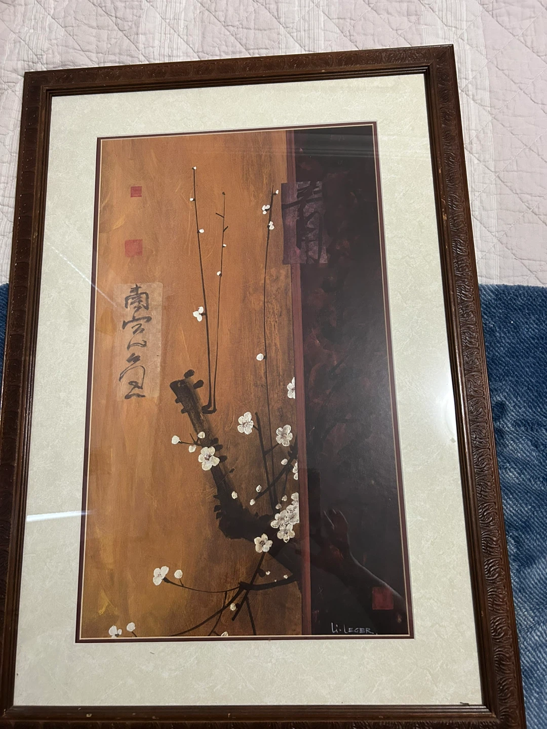 Framed Art Print by L. Leger japanese flowers - photo 4