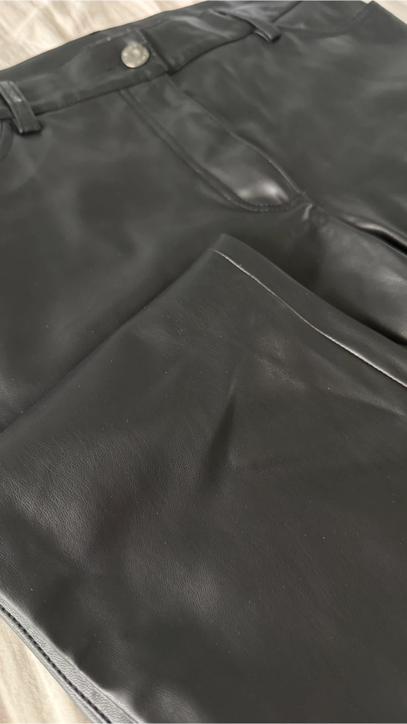 Olsen Mona Slim Faux Leather Pants Black Size 10 - photo 4