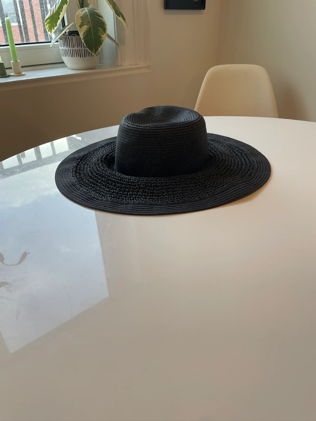 J.Crew Black Wide Brim Sun Hat - One Size