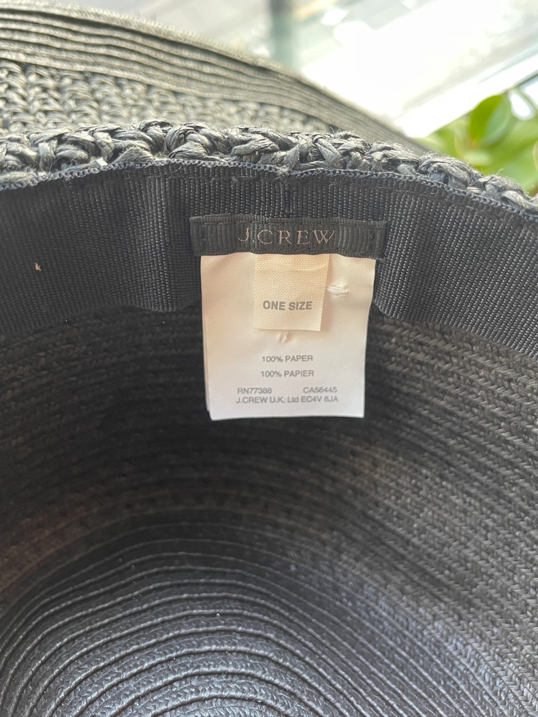 J.Crew Black Wide Brim Sun Hat - One Size - photo 3