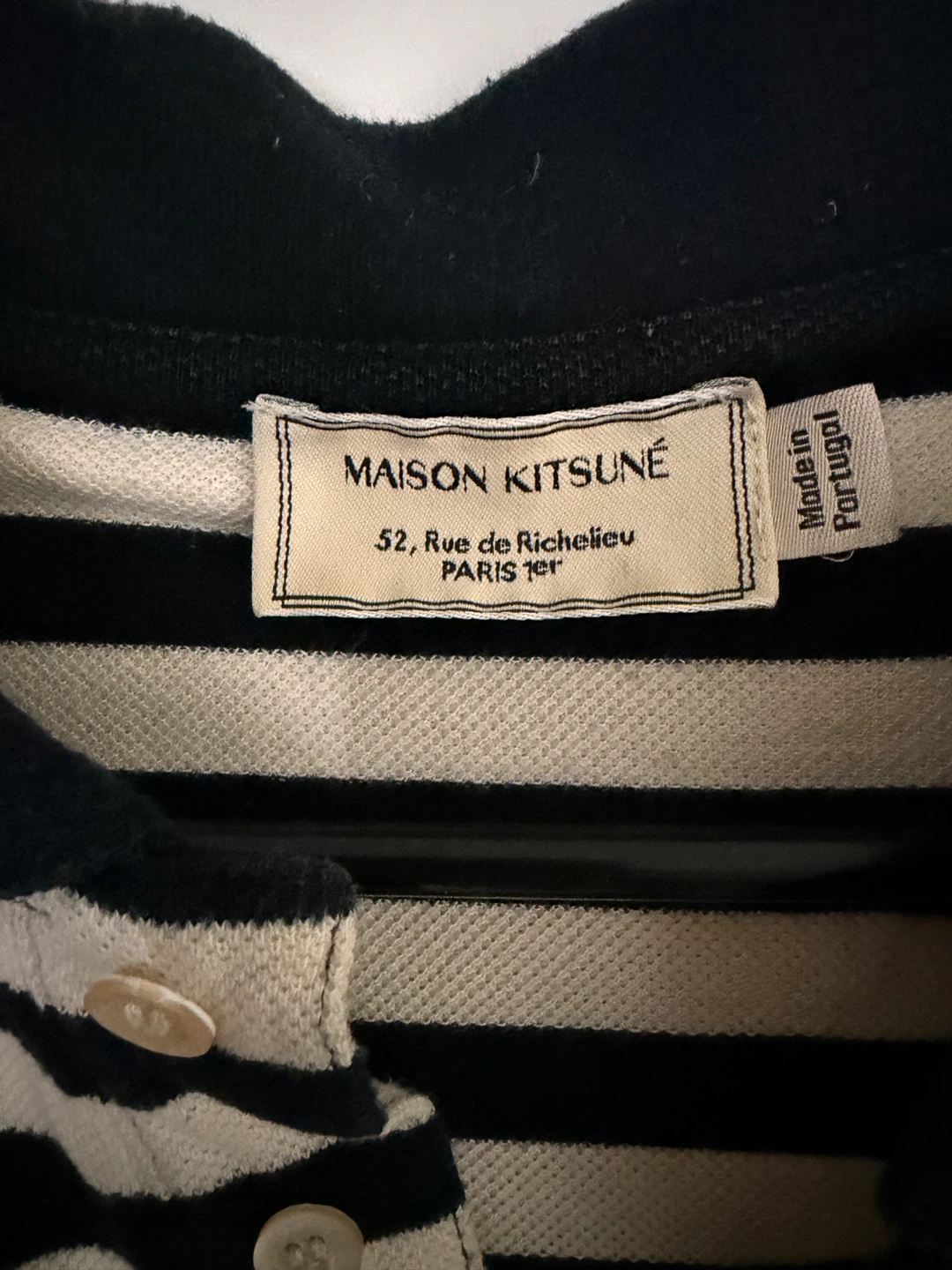 Maison Kitsuné Fox Head Striped Polo Shirt - photo 2