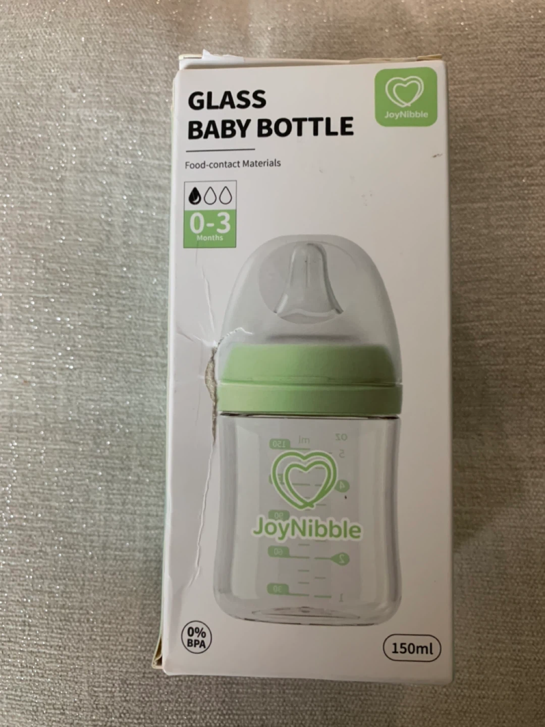 JoyNibble Glass Baby Bottle