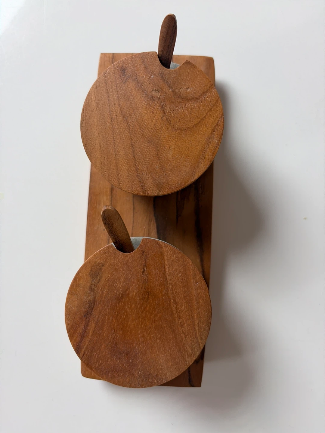 Wooden & Stone Condiment Set with Spoons - photo 2