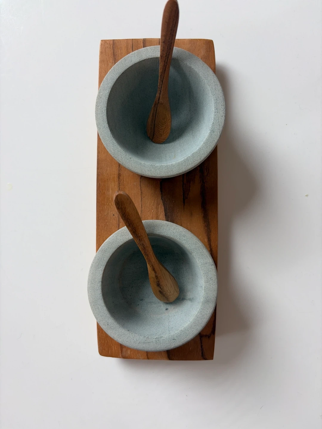 Wooden & Stone Condiment Set with Spoons - photo 3