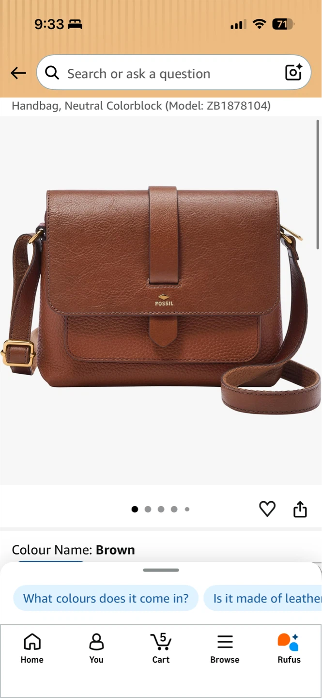 Fossil Leather Shoulder Bag