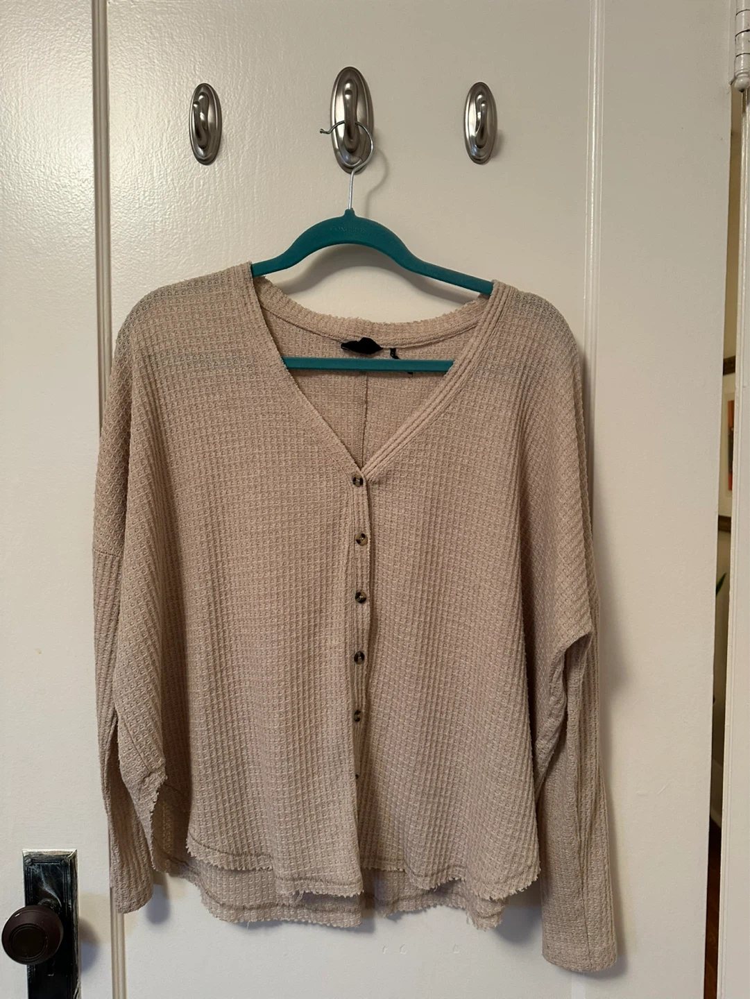 urban outfitters beige waffle top size XS