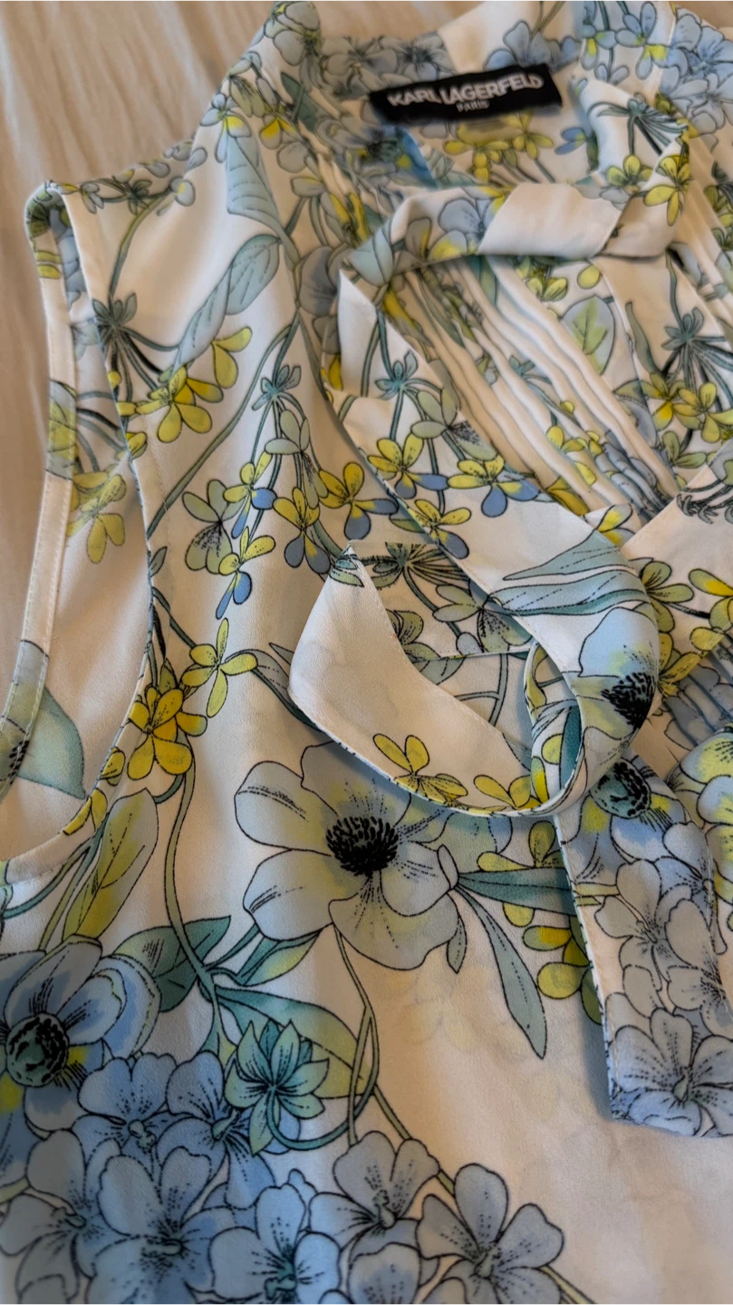 Karl Lagerfeld Paris Floral Pleated Blouse S/CH/P - photo 5