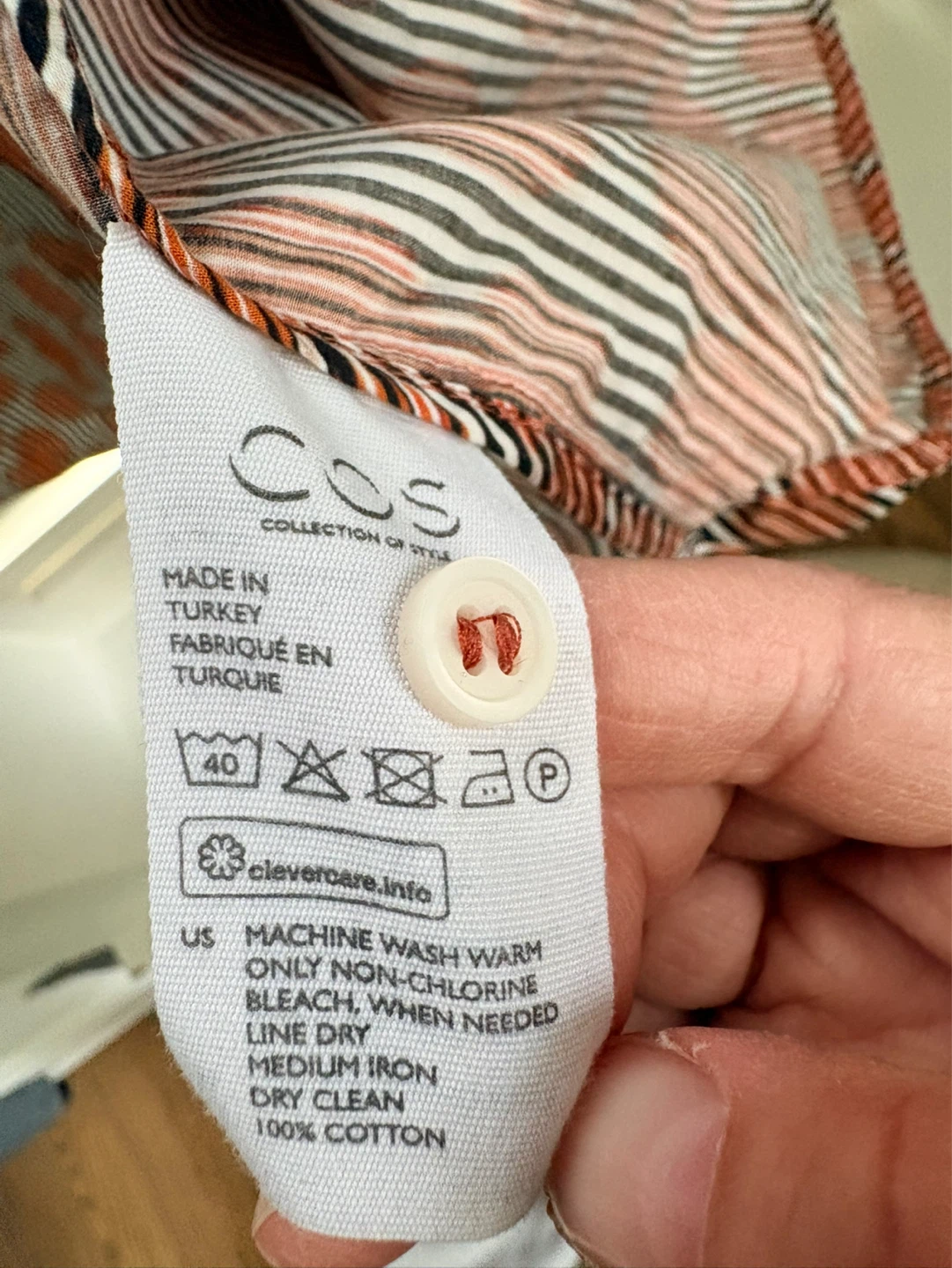 COS Collection of Style Orange Striped Button-Up Shirt - photo 4