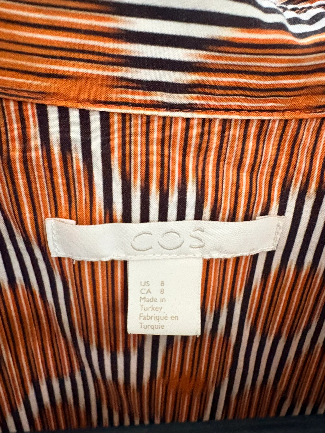 COS Collection of Style Orange Striped Button-Up Shirt - photo 3