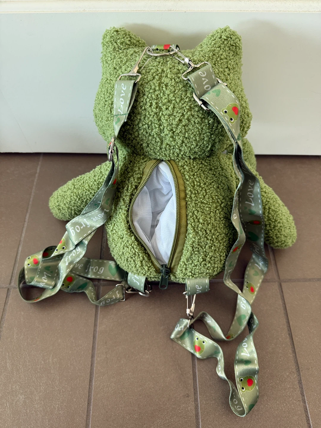 Green Frog Plush Backpack - photo 2