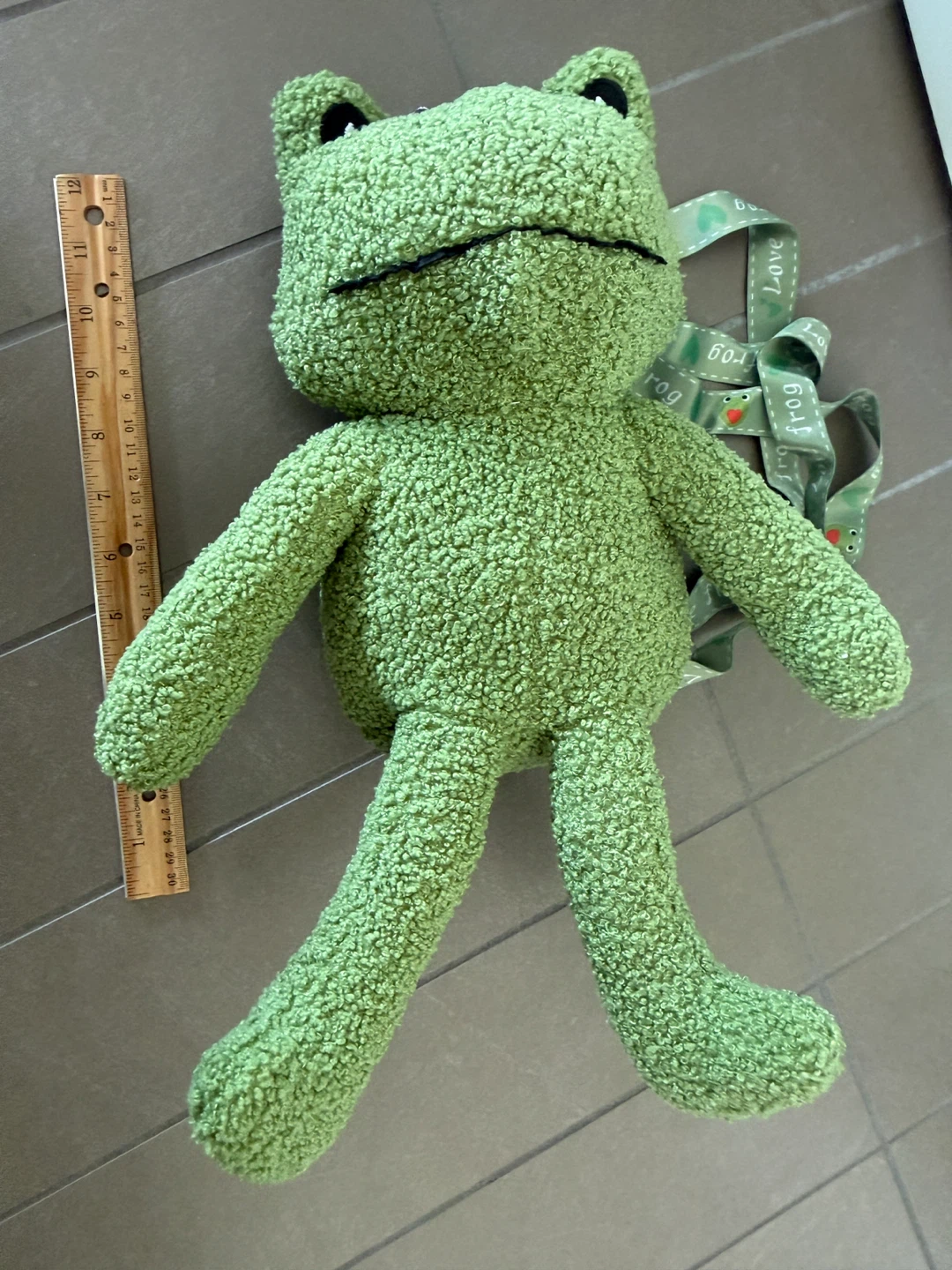 Green Frog Plush Backpack - photo 3