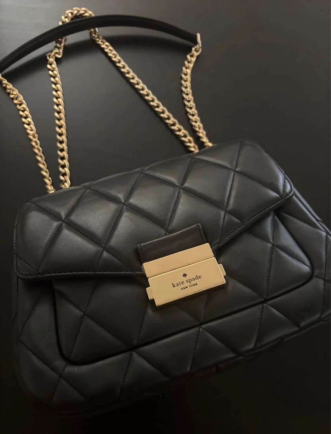 Kate Spade Black Quilted Leather Shoulder Bag