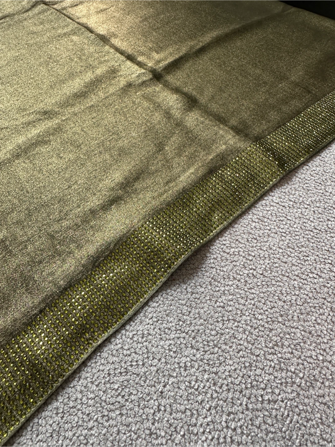 Green  Metallic Scarf with Rhinestone Trim - photo 2