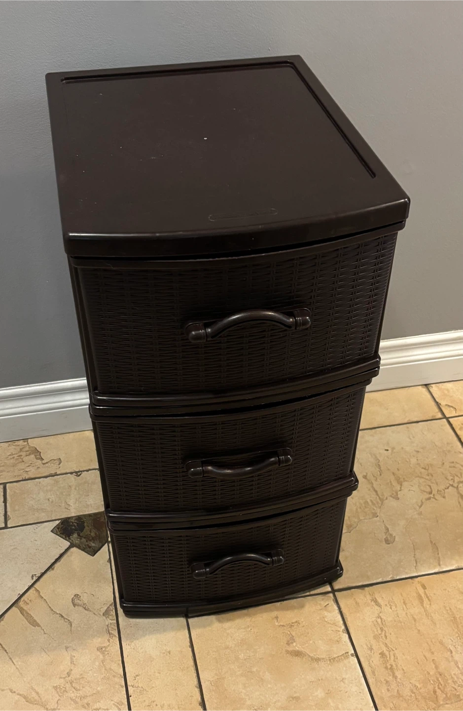 Gracious Living 3 Drawer Storage Unit - Brown