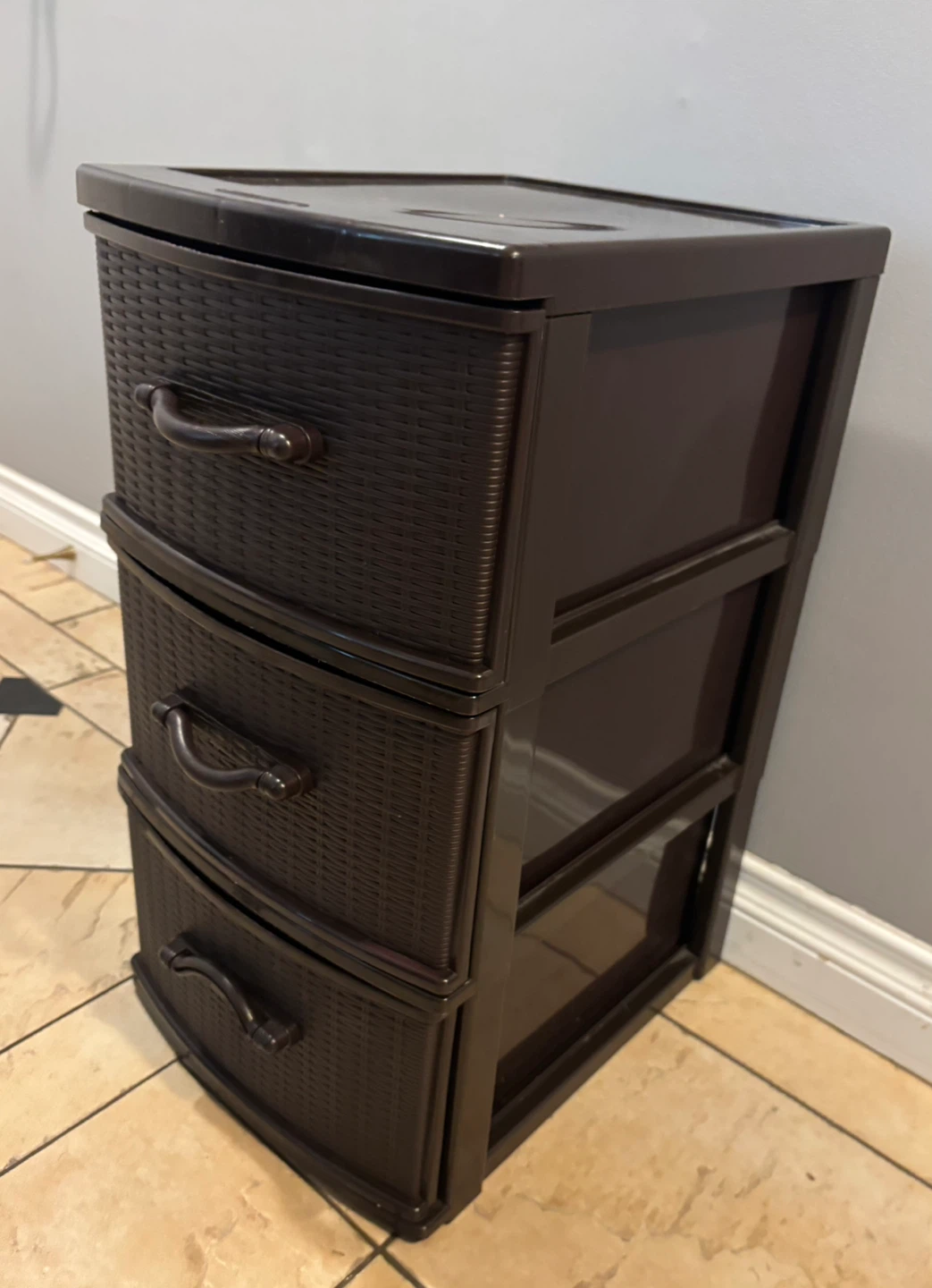 Gracious Living 3 Drawer Storage Unit - Brown - photo 5
